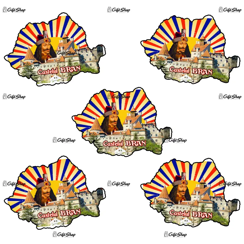 Castelul bran, vlad teps, harta romaniei, magnet frigider mgs094